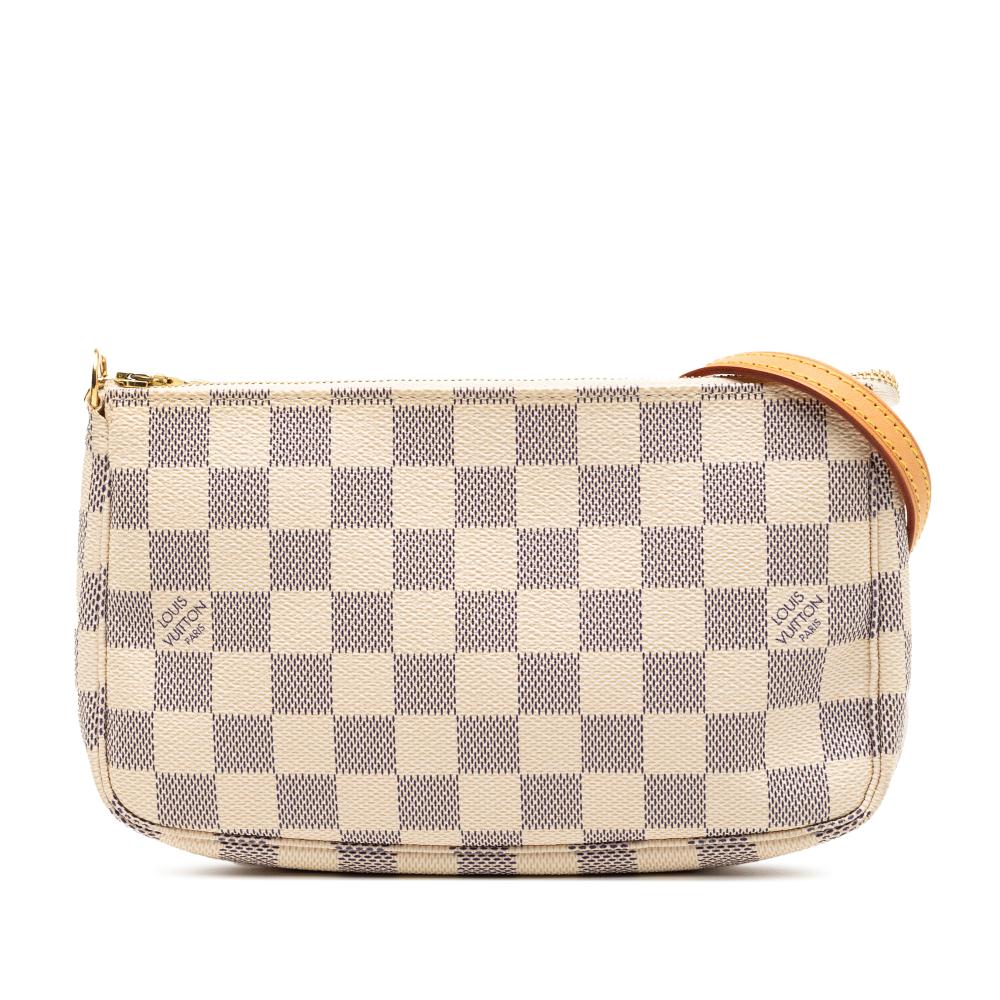 Louis Vuitton AB Louis Vuitton White Damier Canvas Fabric Damier Azur Pochette Accessoires Spain