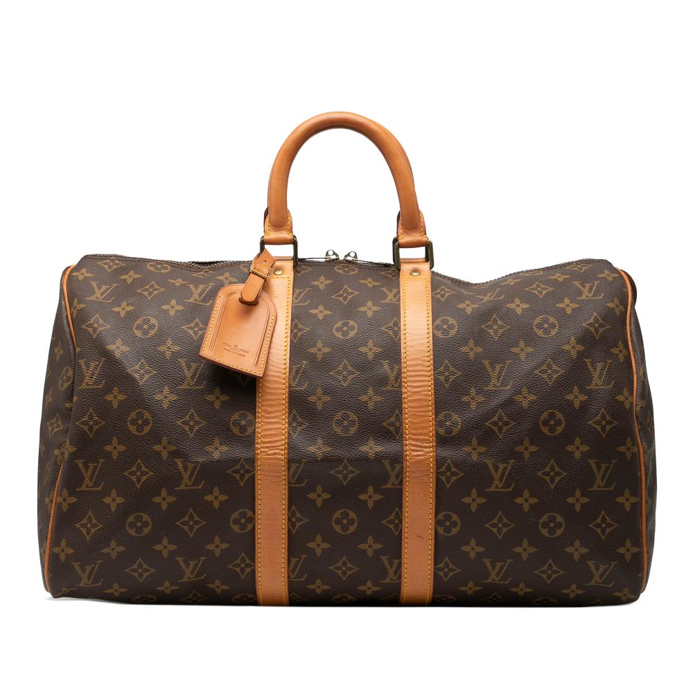 Louis Vuitton B Louis Vuitton Brown Monogram Canvas Fabric Monogram Keepall 45 France