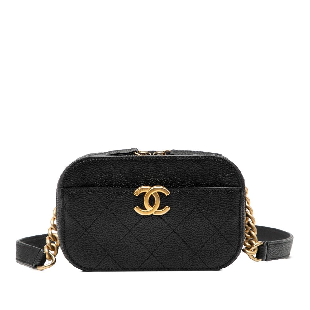 Chanel AB Chanel Black Caviar Leather Leather CC Stitched Caviar Chic Affinity Belt Bag France