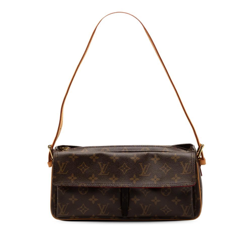 Louis Vuitton B Louis Vuitton Brown Monogram Canvas Fabric Monogram Viva Cite MM France