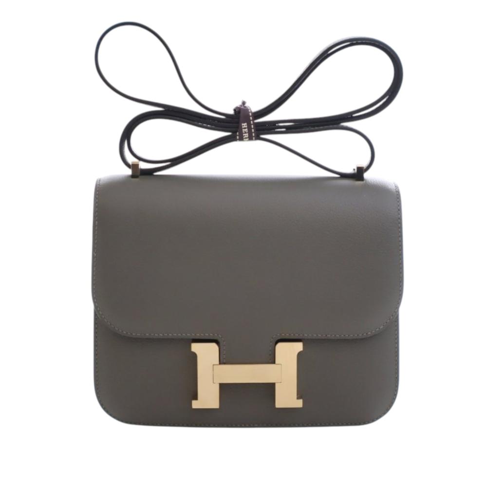 Hermès AB Hermès Gray Calf Leather Mini Evercolor Verso Constance 18 France