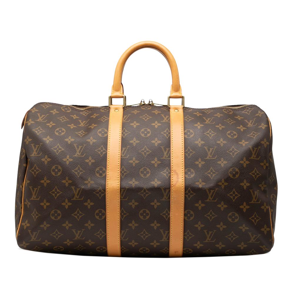 Louis Vuitton B Louis Vuitton Brown Monogram Canvas Fabric Monogram Keepall 45 France