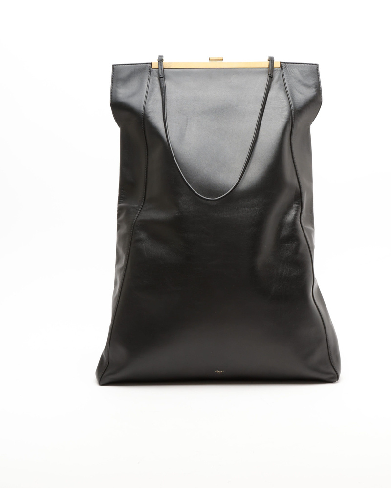 Celine Céline Tall Cabas Clasp Tote Bag