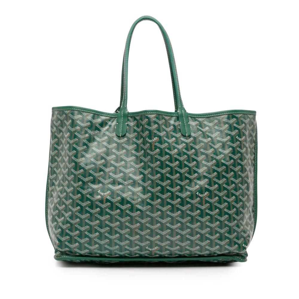 Goyard B Goyard Green Coated Canvas Fabric Goyardine Reversible Anjou PM France