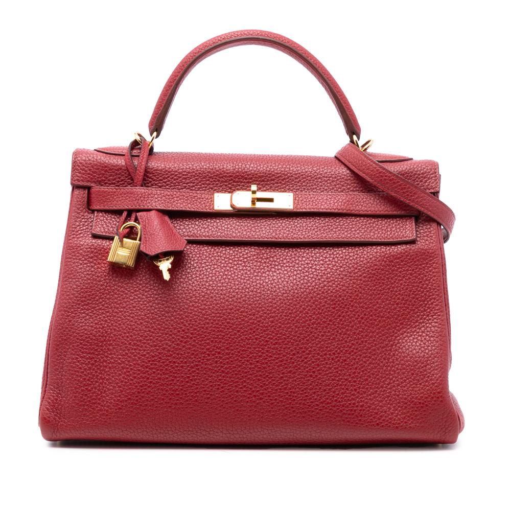 Hermès AB Hermès Red Calf Leather Togo Kelly II Retourne 32 France