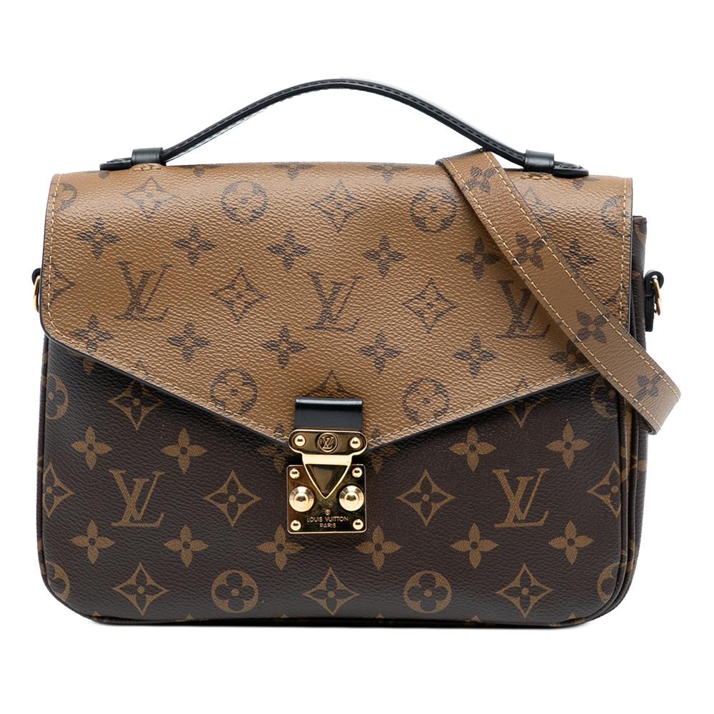 Louis Vuitton AB Louis Vuitton Brown Monogram Canvas Fabric Monogram Reverse Pochette Metis Italy