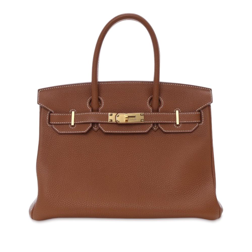 Hermès AB Hermès Brown Calf Leather Togo Birkin Retourne 30 France
