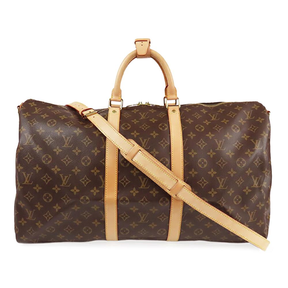 Louis Vuitton B Louis Vuitton Brown Monogram Canvas Fabric Monogram Keepall Bandouliere 55 France