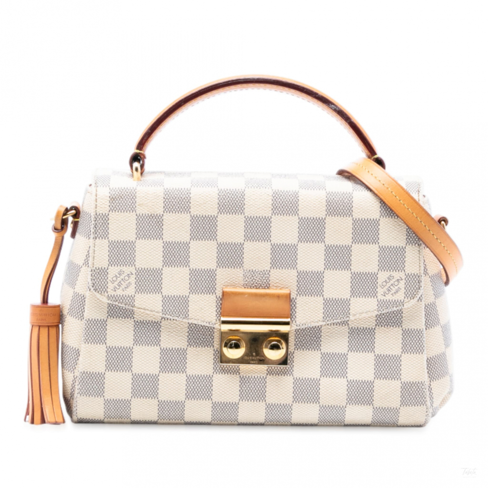 Louis Vuitton Croisette Canvas Top-Handle Crossbody Damier Azur