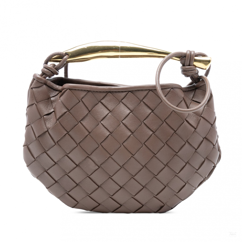 Bottega Veneta Sardine Lambskin Leather Crossbody Brown
