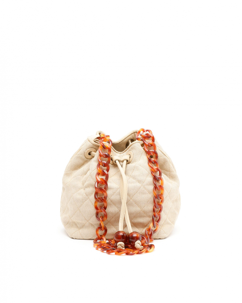 Chanel CC Raffia Bucket Bag