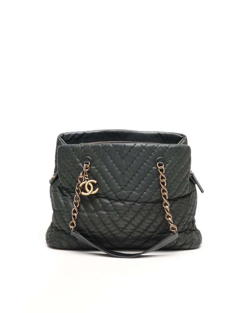 Chanel Chevron V-Stitch Chain Tote Bag