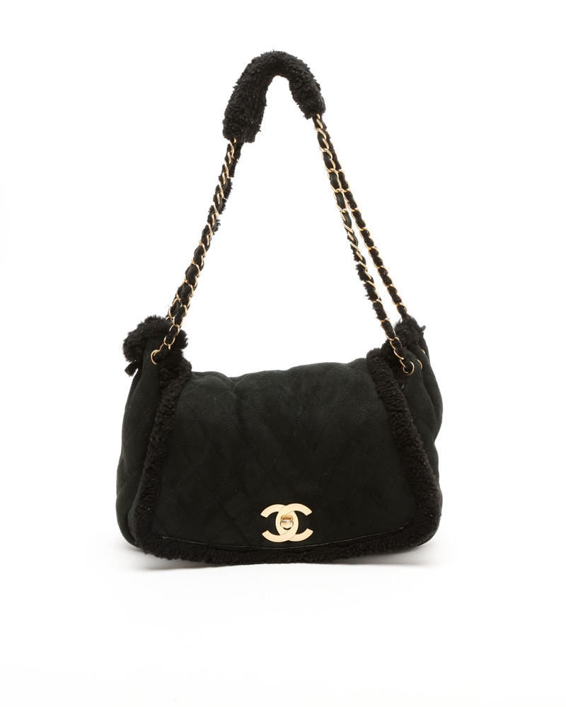 Chanel Medium Shearling Accordian Flap Bag