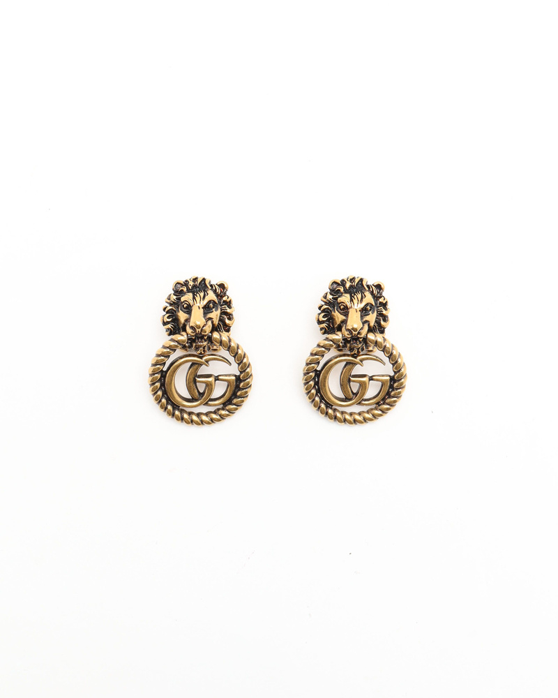 Gucci GG Lion Head Clip-on Earrings