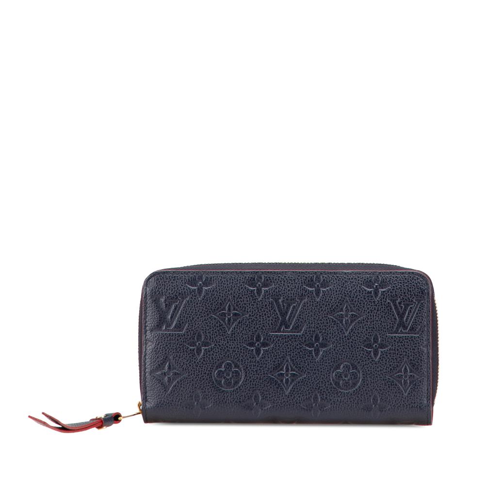 Louis Vuitton B Louis Vuitton Blue Navy Monogram Empreinte Leather Zippy Long Wallet France