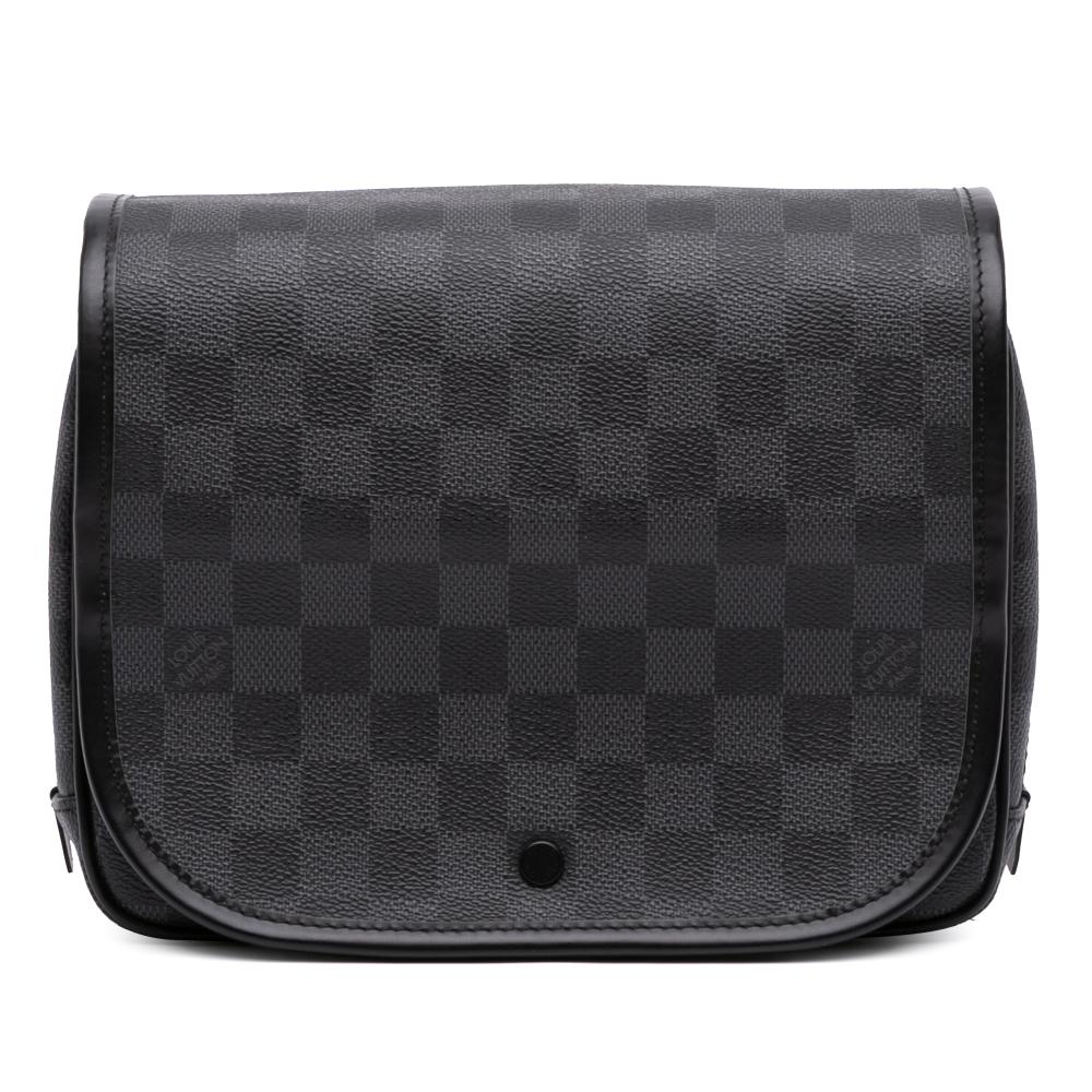 Louis Vuitton B Louis Vuitton Black Damier Canvas Canvas Damier Graphite Hanging Toiletry Kit Pouch France