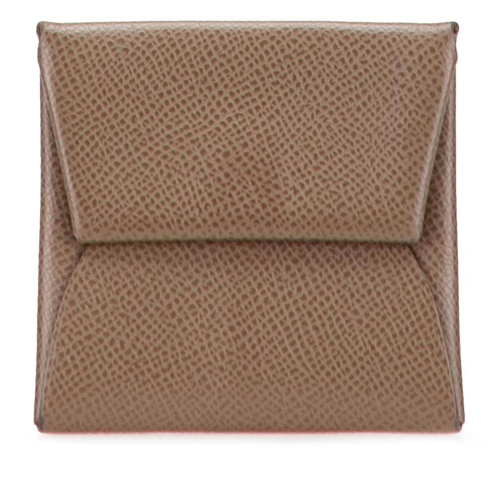 Hermès B Hermès Brown Calf Leather Epsom Bastia Coin Pouch France