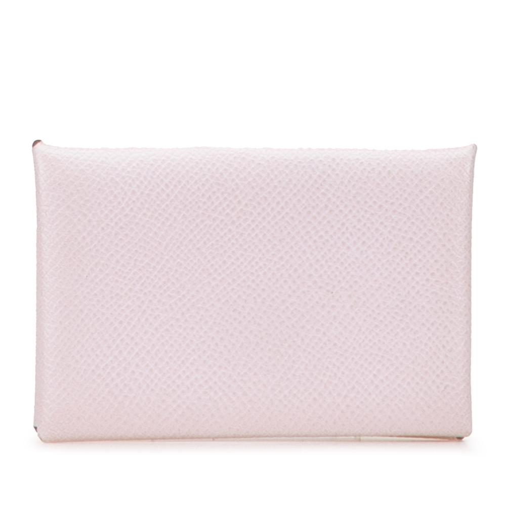 Hermès B Hermès Pink Light Pink Calf Leather Epsom Calvi Card Holder France