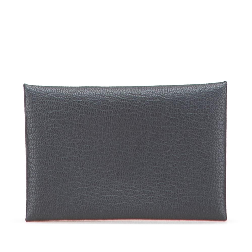 Hermès AB Hermès Gray Charcoal Goatskin Leather Chevre Mysore Calvi Duo Compact Verso Card Holder France