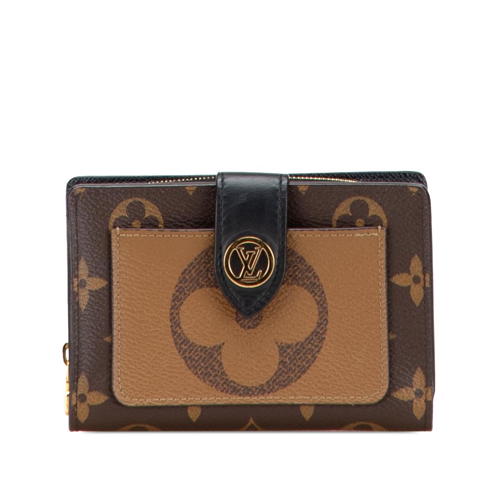 Louis Vuitton AB Louis Vuitton Brown Monogram Canvas Fabric Monogram Giant Reverse Juliette Wallet France