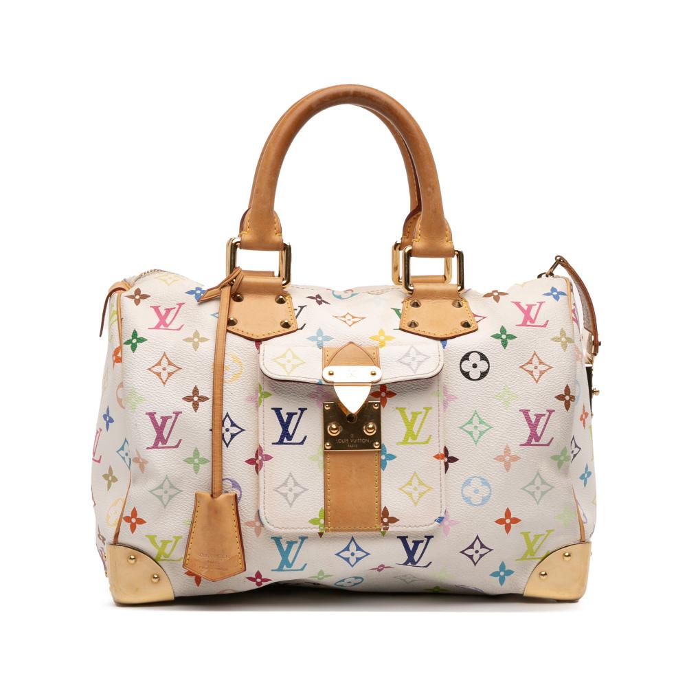 Louis Vuitton B Louis Vuitton White Monogram Multicolore Canvas Fabric Monogram Multicolore Speedy 30 France