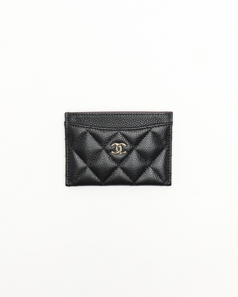Chanel Coco Mark Caviar Card Holder