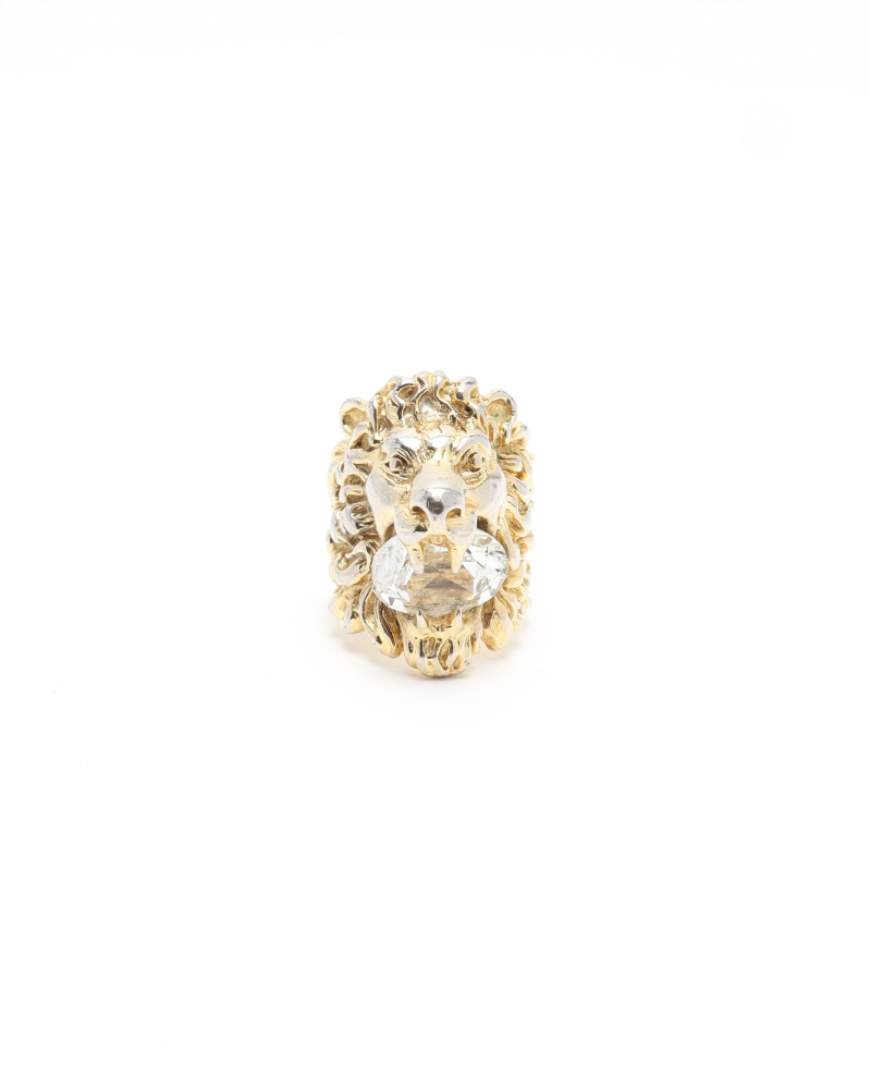 Gucci Lion Rhinestone Ring, size 55