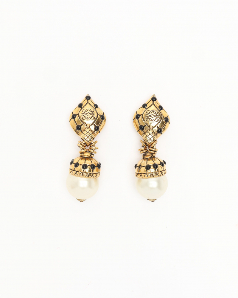 Loewe Dangling Pearl Clip-on Earrings