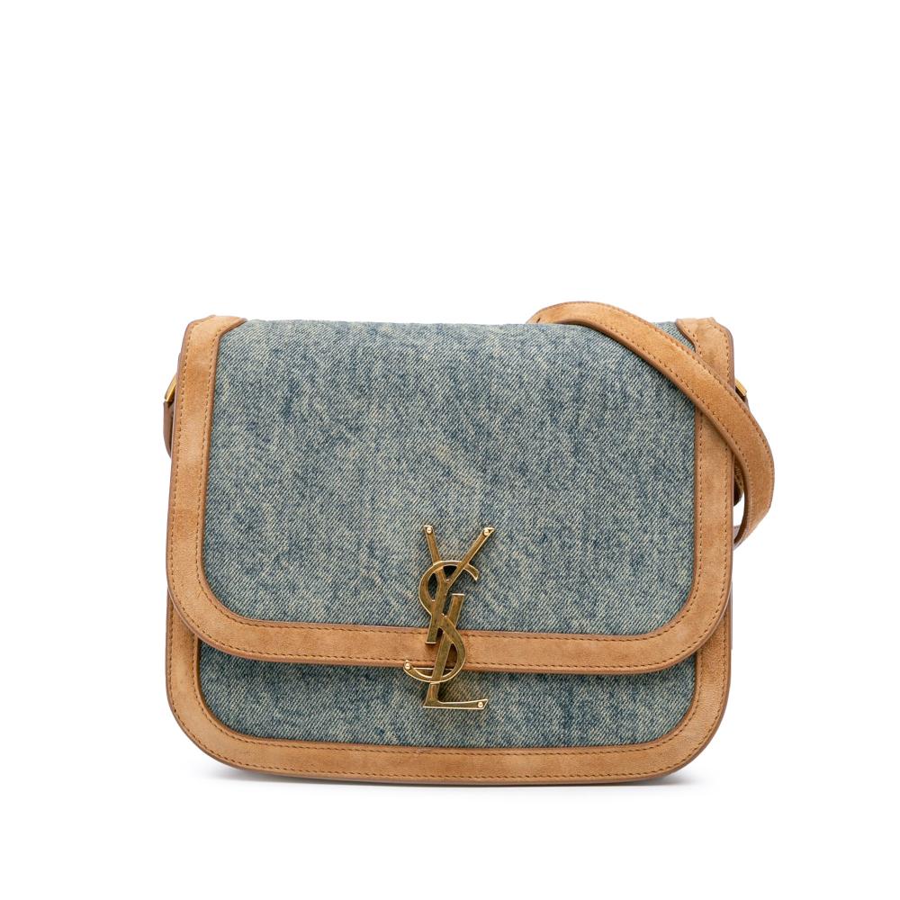 Saint Laurent B Saint Laurent Blue Denim Denim Fabric Medium Solferino Crossbody Italy