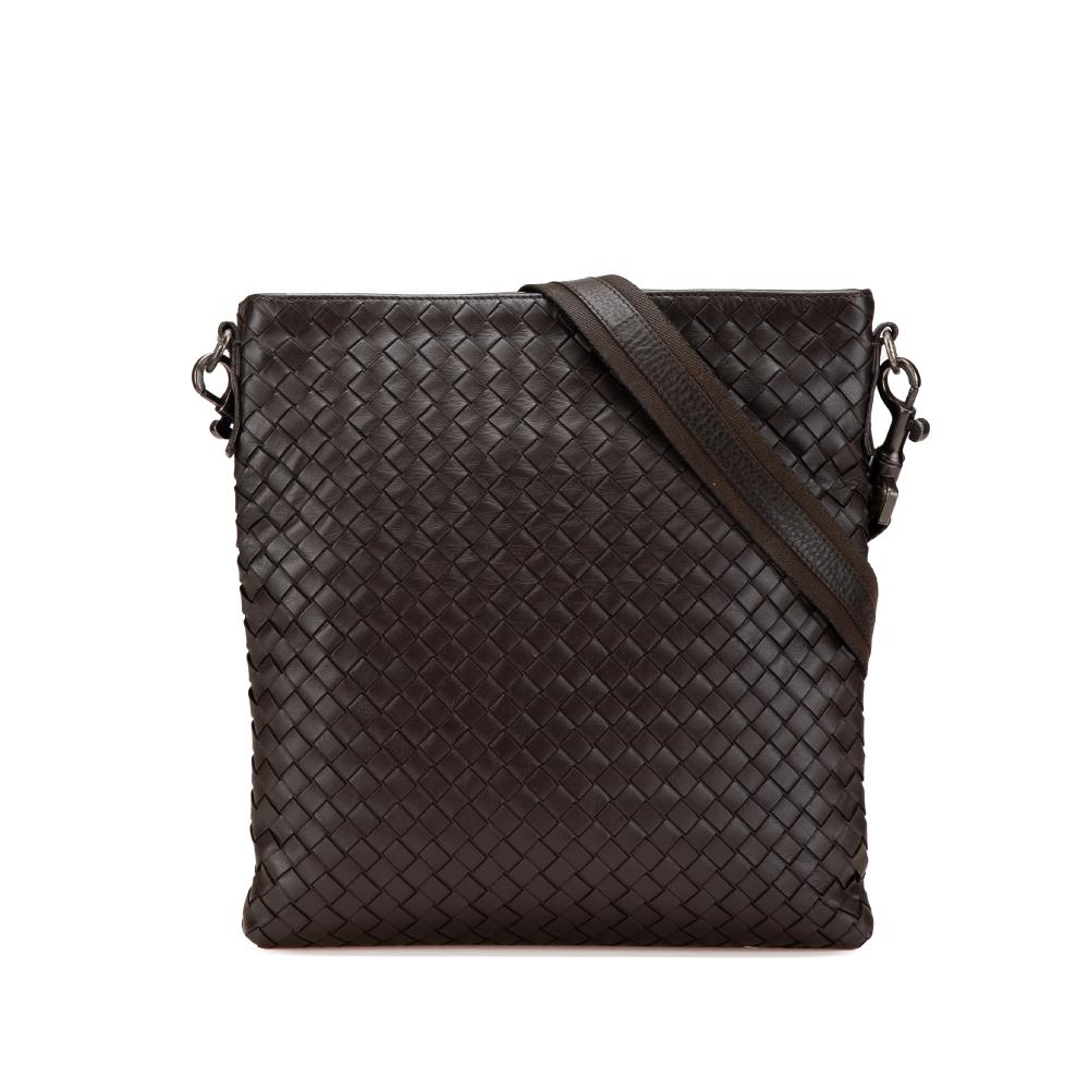 Bottega Veneta B Bottega Veneta Brown Dark Brown Nappa Leather Leather Nappa Intrecciato Crossbody Italy