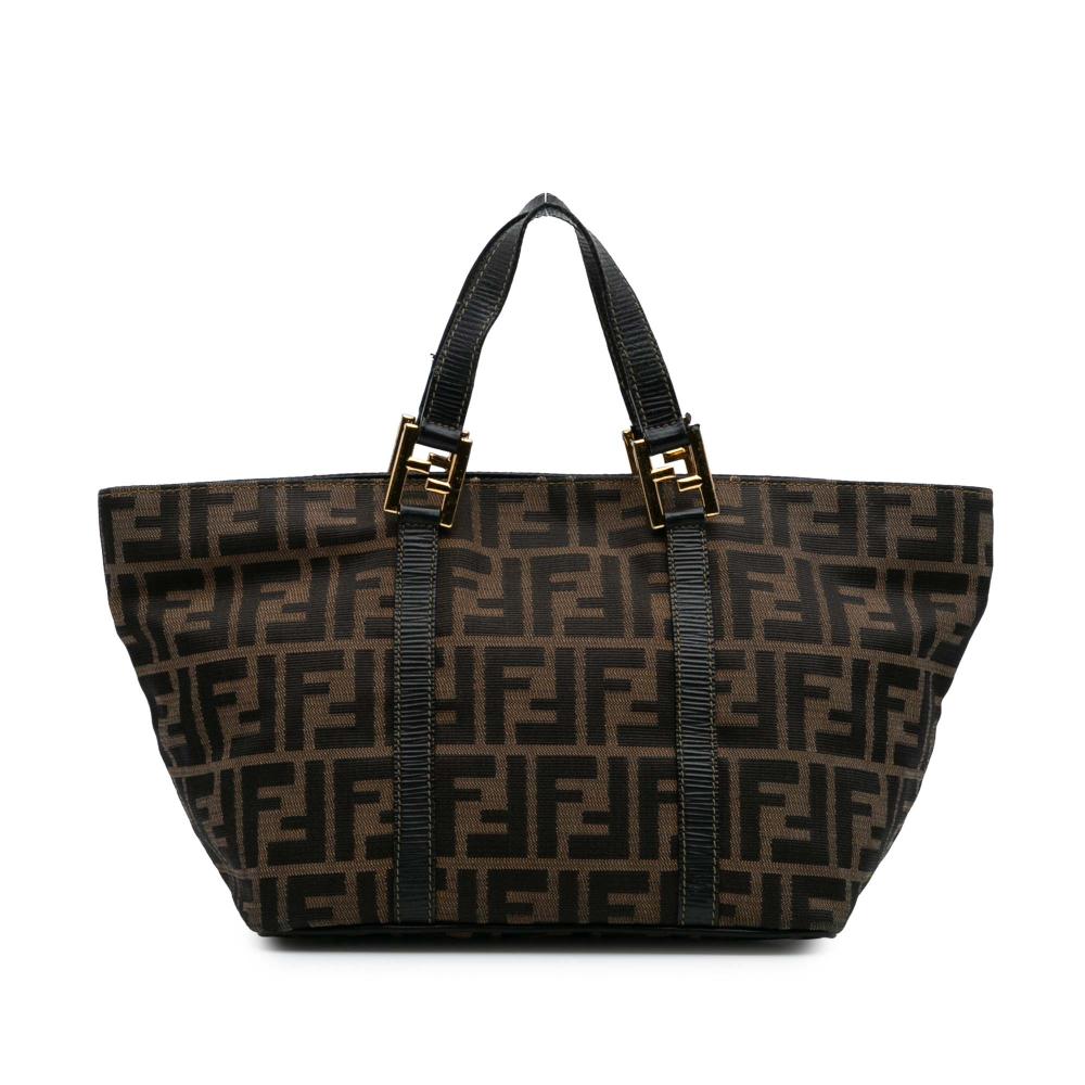 Fendi B Fendi Brown Canvas Fabric Zucca Tote Italy
