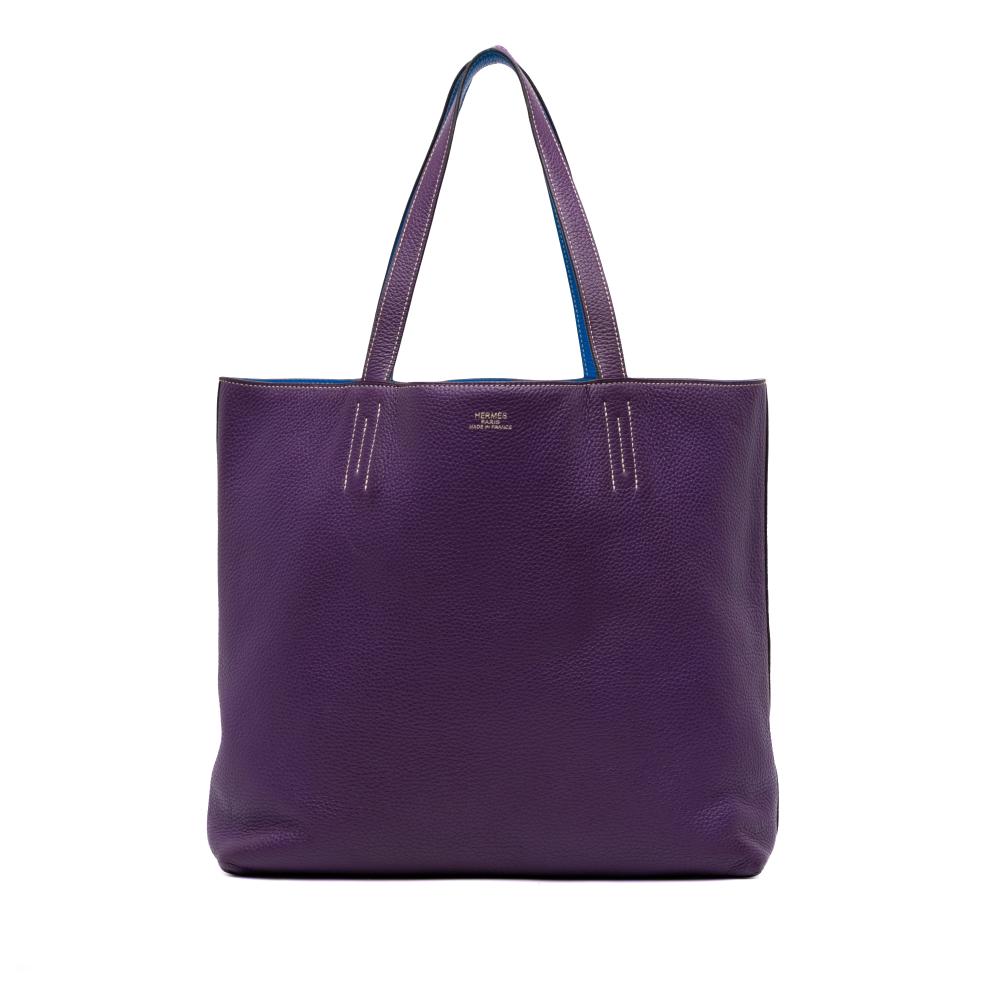 Hermès B Hermès Purple Violet with Blue Calf Leather Clemence Double Sens 36 France