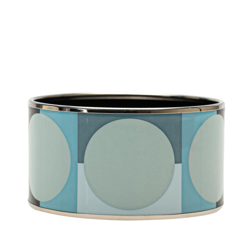 Hermès B Hermès Blue Light Blue Enamel Other Extra Wide Bangle Austria