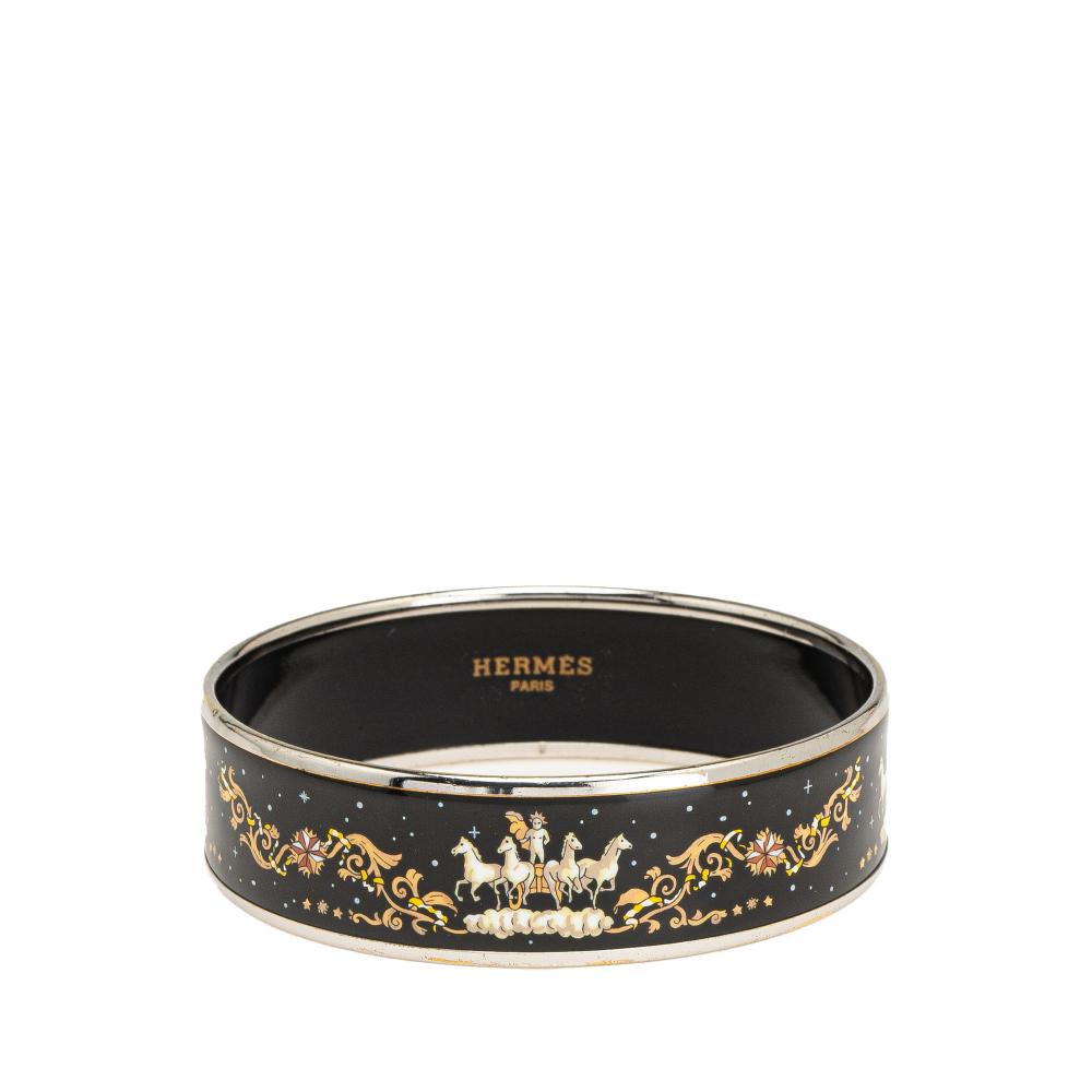 Hermès B Hermès Black Enamel Other Wide Cloisonne Bangle 65 Austria