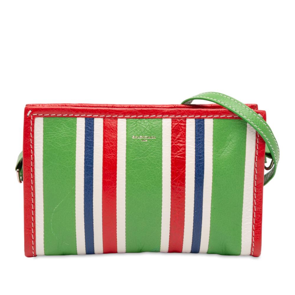 Balenciaga AB Balenciaga Green Lambskin Leather Leather Lambskin Bazar Crossbody Italy