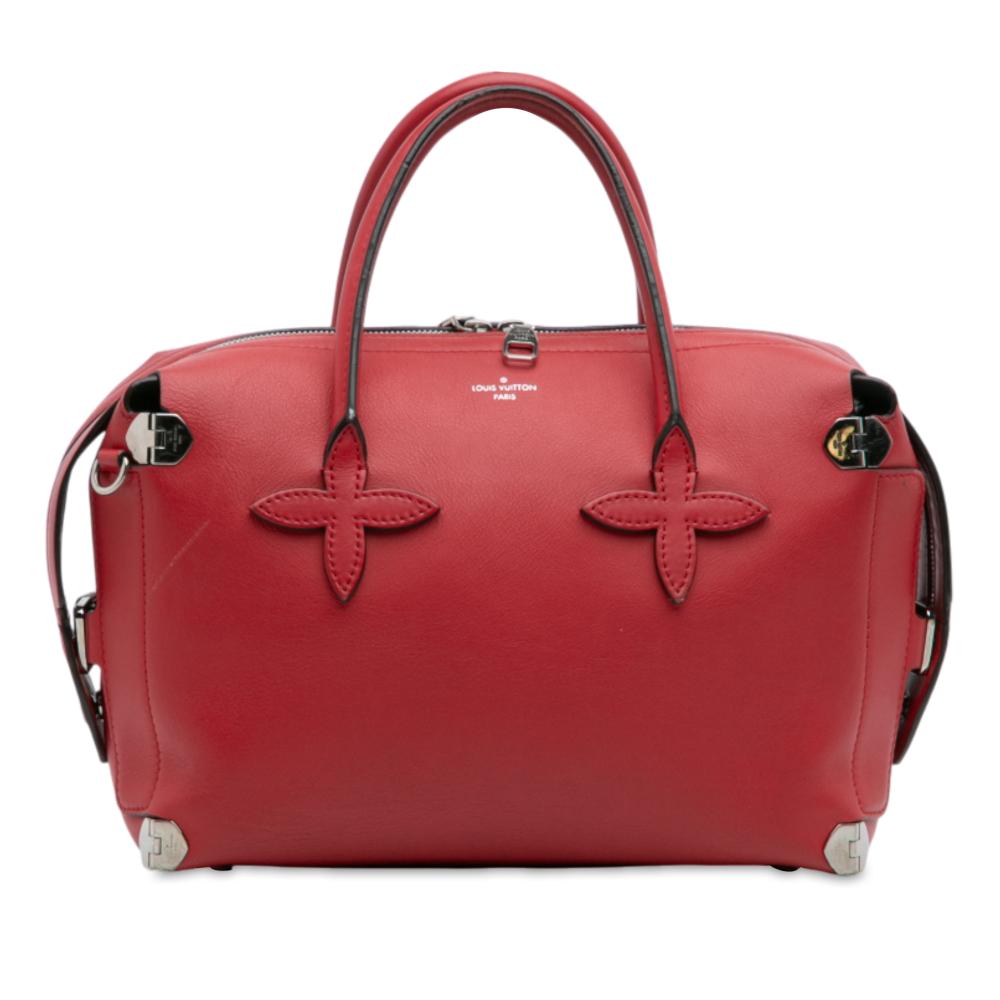 Louis Vuitton B Louis Vuitton Red Calf Leather Smooth skin Garance Satchel France
