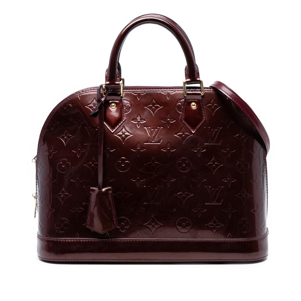 Louis Vuitton B Louis Vuitton Red Burgundy Vernis Leather Leather Monogram Vernis Alma PM France