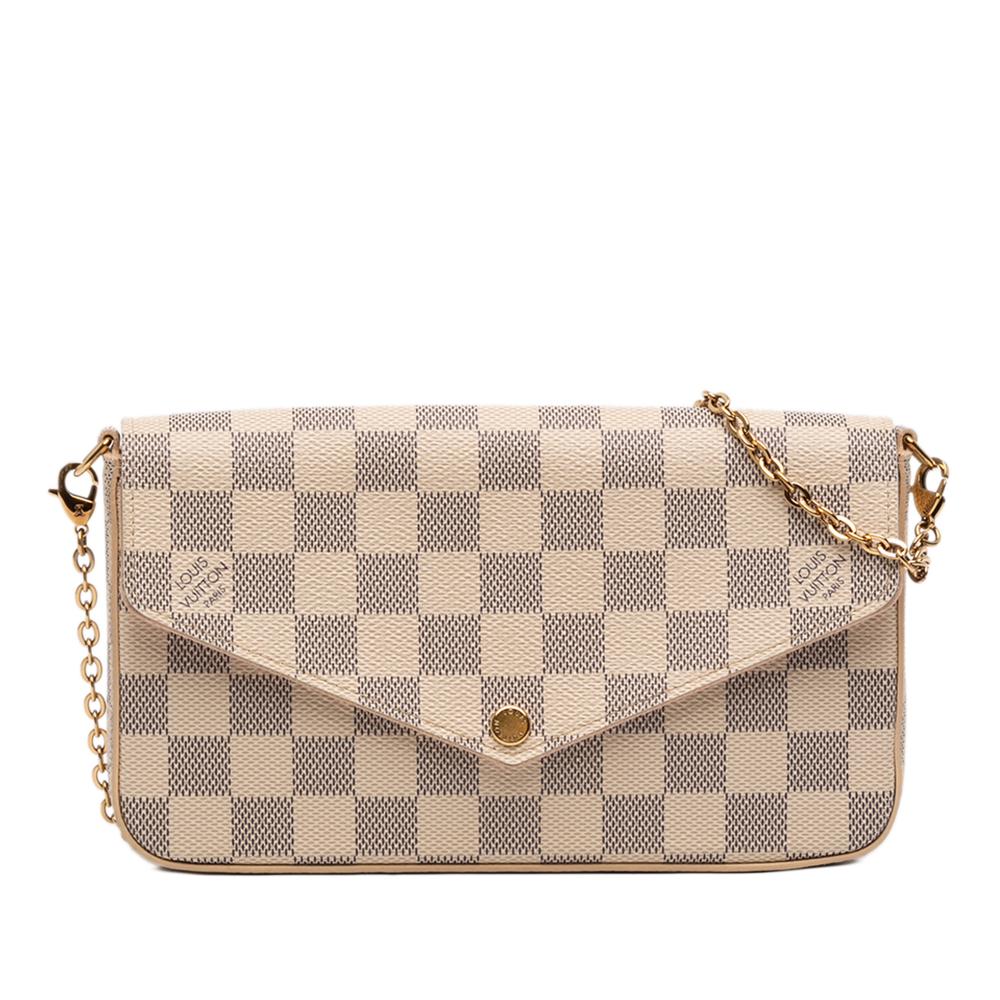 Louis Vuitton AB Louis Vuitton White Damier Canvas Fabric Damier Azur Pochette Felicie France