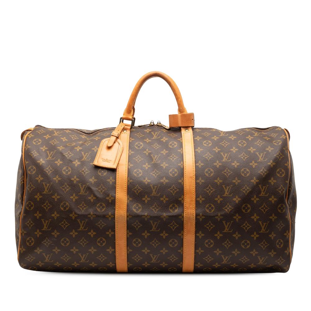 Louis Vuitton B Louis Vuitton Brown Monogram Canvas Fabric Monogram Keepall 60 France