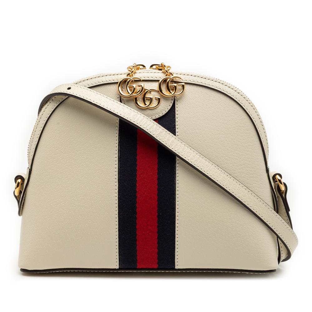 Gucci AB Gucci White Calf Leather Small skin Ophidia Dome Crossbody Italy