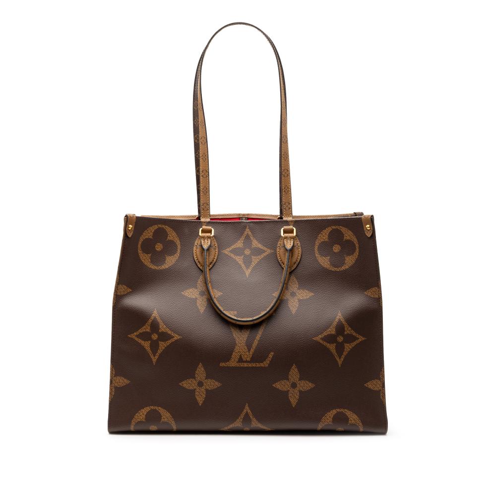 Louis Vuitton B Louis Vuitton Brown Monogram Canvas Fabric Monogram Reverse Giant OnTheGo GM France