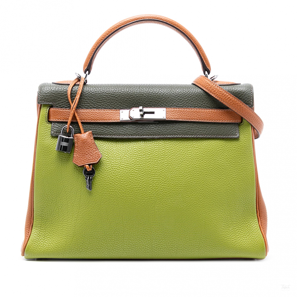 Hermès Kelly 32 Togo Leather 2-Ways Top-Handle Handbag Tricolor