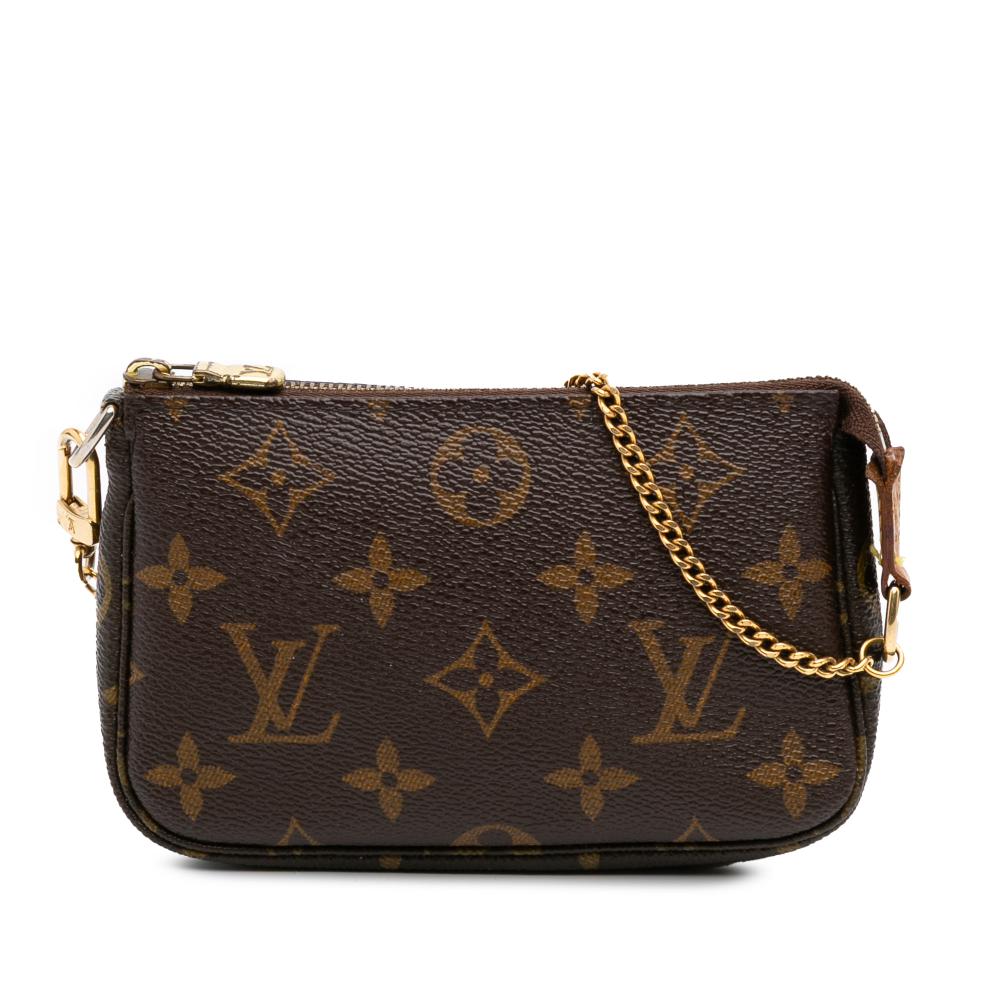 Louis Vuitton B Louis Vuitton Brown Monogram Canvas Fabric Monogram Mini Pochette Accessoires France