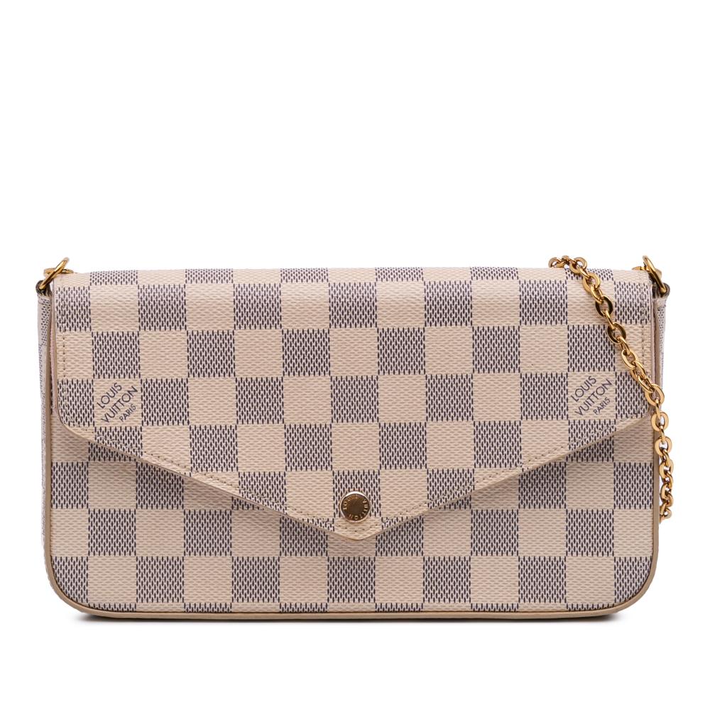Louis Vuitton B Louis Vuitton White Damier Canvas Canvas Damier Azur Pochette Felicie France