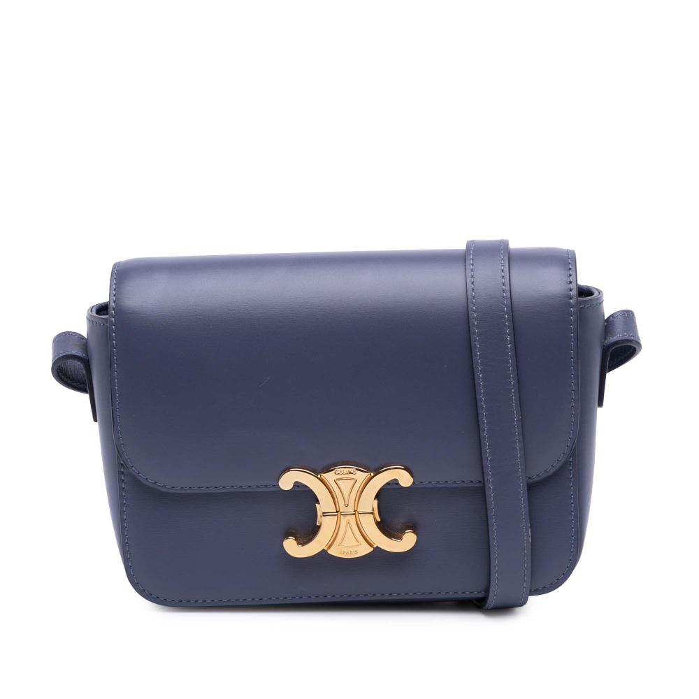 Celine AB Celine Purple Calf Leather Teen Shiny skin Triomphe Crossbody Italy