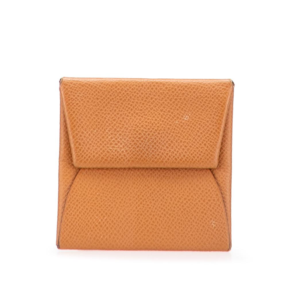Hermès B Hermès Orange Calf Leather Epsom Bastia Coin Pouch France