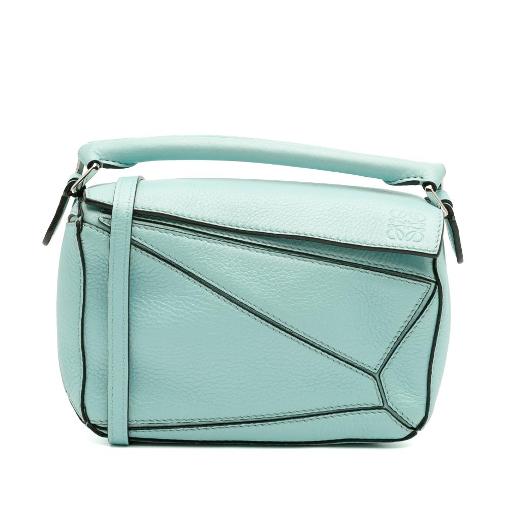 Loewe AB LOEWE Blue Light Blue Calf Leather Mini skin Puzzle Satchel Spain