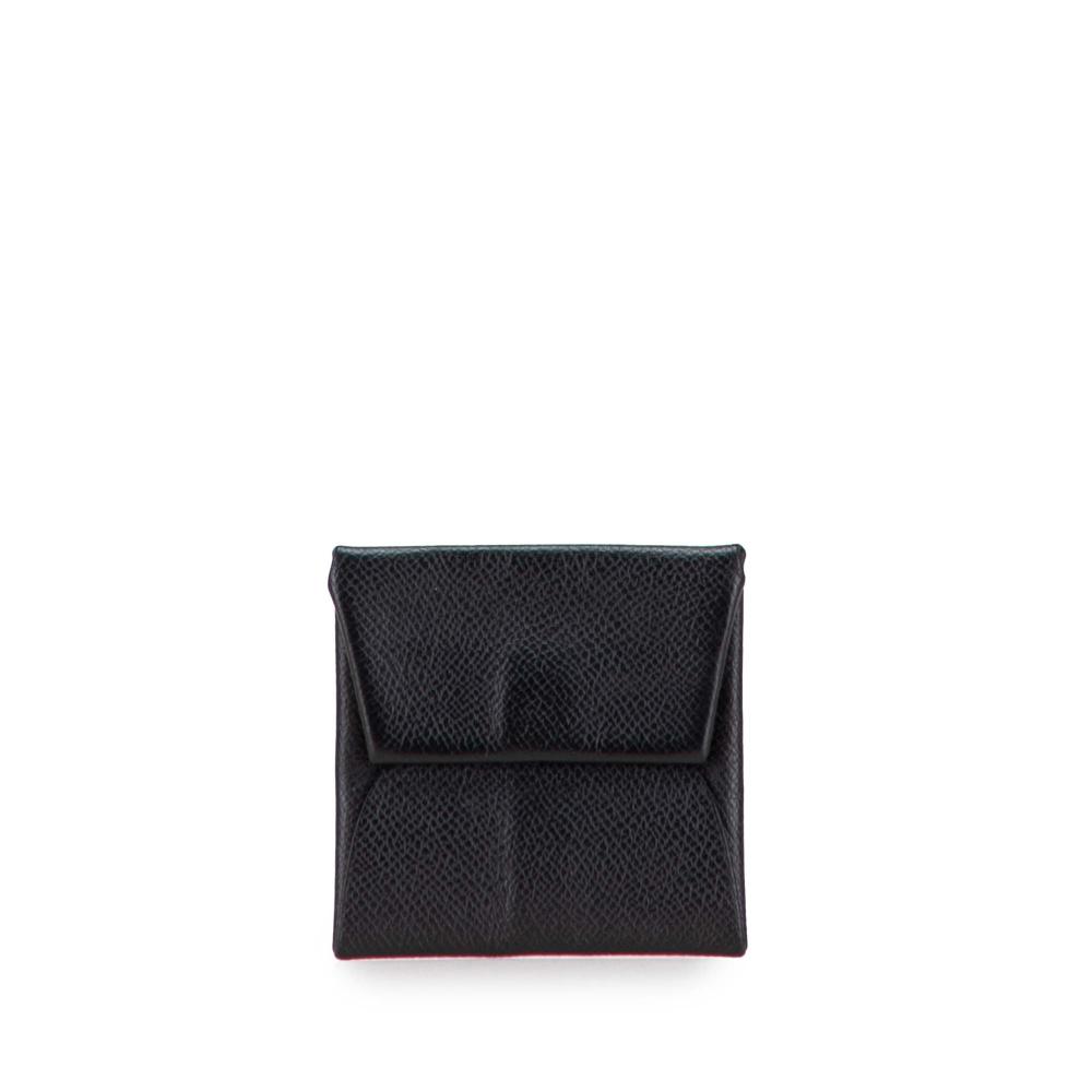 Hermès AB Hermès Black Calf Leather Epsom Bastia Coin Pouch France