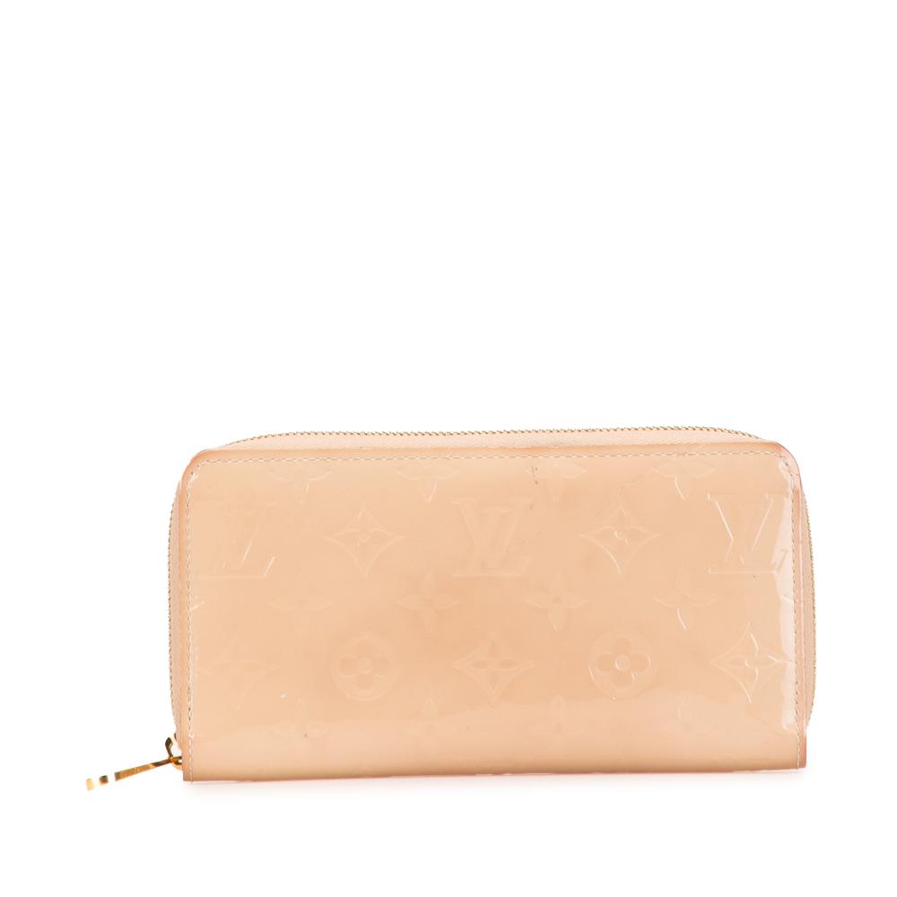 Louis Vuitton B Louis Vuitton Brown Beige Vernis Leather Leather Monogram Vernis Zippy Long Wallet Spain