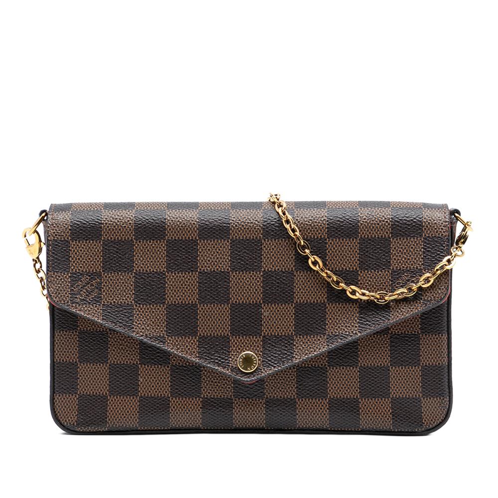 Louis Vuitton AB Louis Vuitton Brown Damier Canvas Fabric Damier Ebene Pochette Felicie Spain